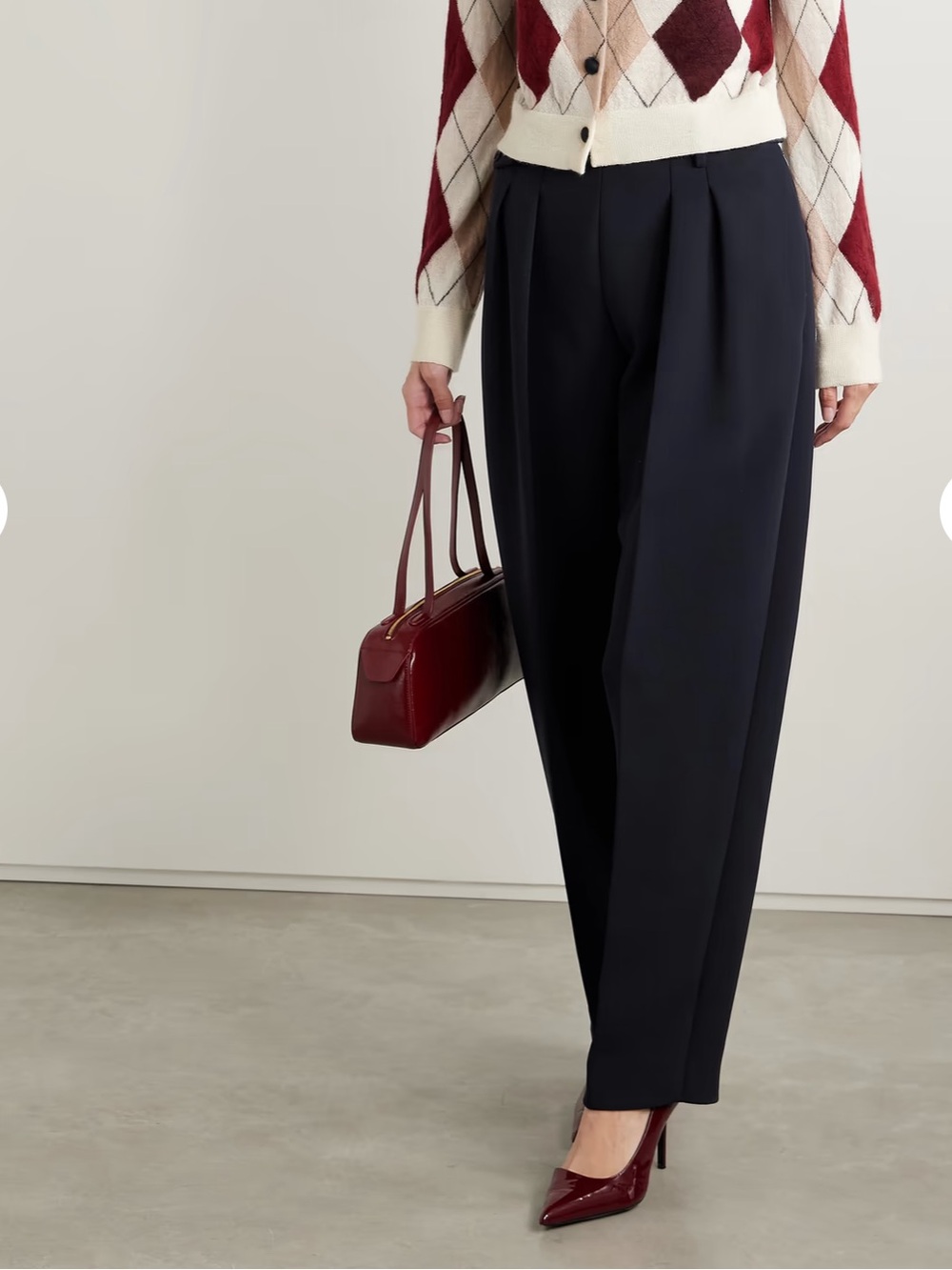 Jones New York Pleated High-Waist Women's Trousers in Navy | Size 4